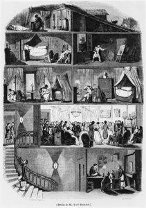 Egy párizsi épület metszete, illusztráció a „Le Magasin Pittoresque”-ből, metszett: John Quartley (fl.1835-67) 1847